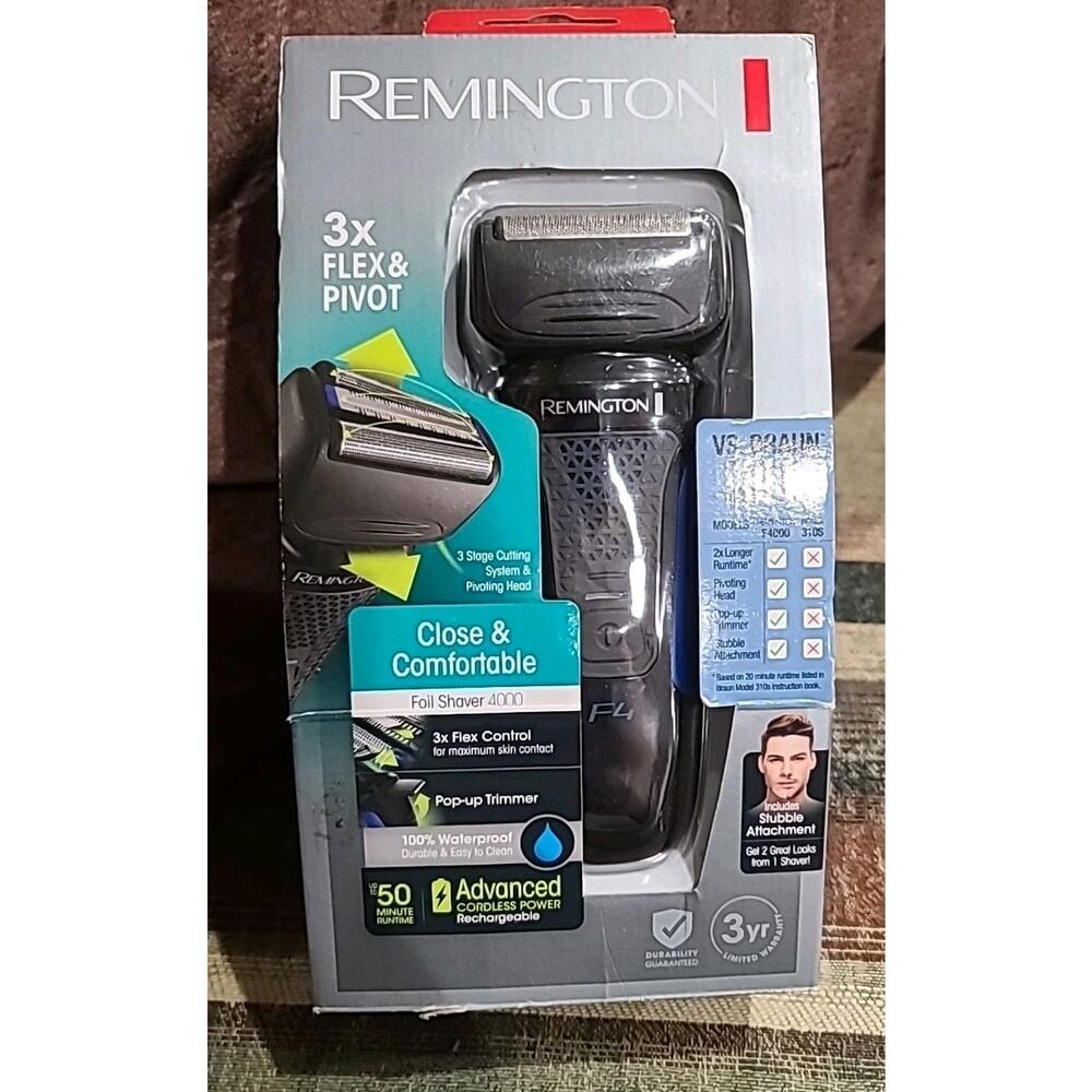Remington Close And Comfortable Foil Shaver, Black, Cordless, 4000 PF7400